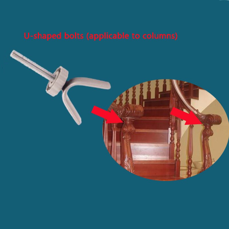 Barrera de seguridad para bebés, vallas portátiles y plegables, protección de separación transpirable, valla aislada para perros y bebés: U bolt for column