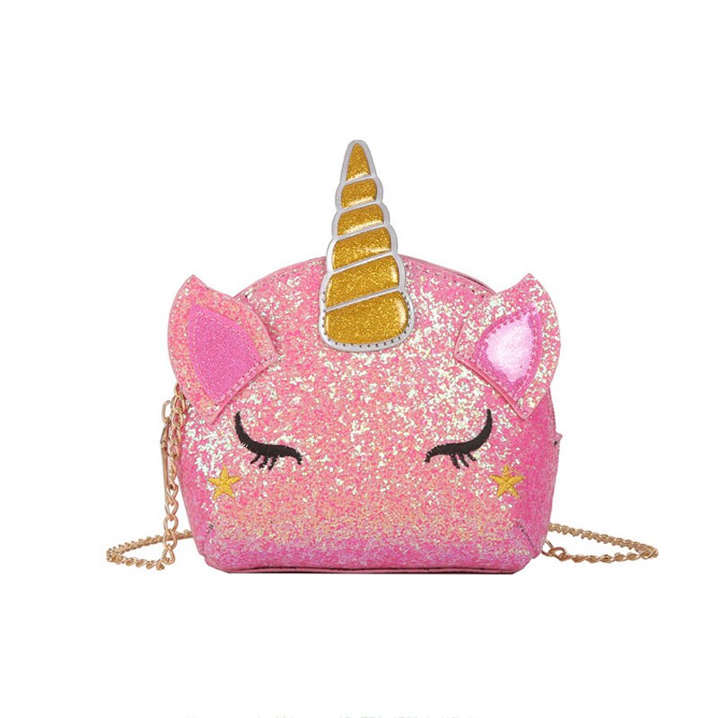 Unicorn Sequin Pu Bag Girl's Chain Purse Shoulder Bag Tote Crossbody Mini Messenger Bag Flap Bolsa Handbag GQ013