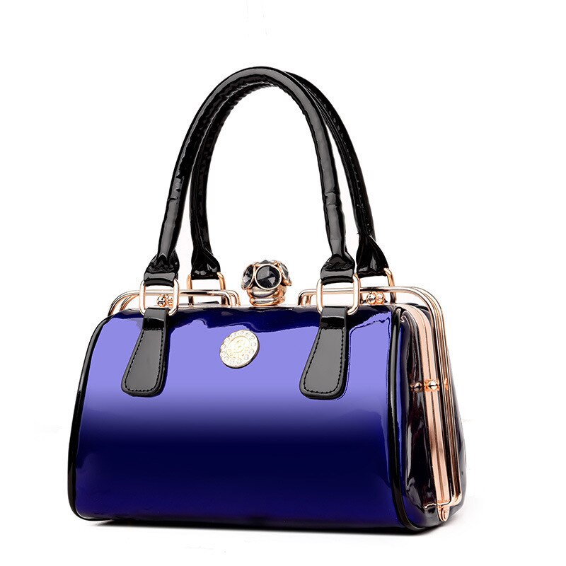 Luxe en cuir verni noir femmes sac dames célèbre sac à main sac à main sac à main fourre-tout sac à bandoulière