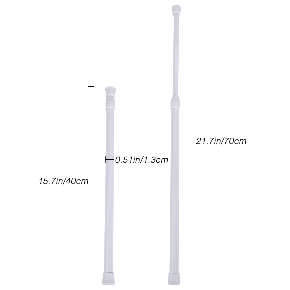 Telescopische Gordijn Staven Douche Gordijn Staaf Uitschuifbare Spanning Telescopische Hengel Verstelbare Hanger Lente Geladen Product: White 40-70