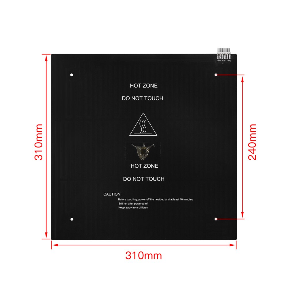 bed kit Aluminum base plate Leveling nut Sapphire plus310x310x3.0mm 24V 260W welding 6P terminal 90cm line for Sapphire plus