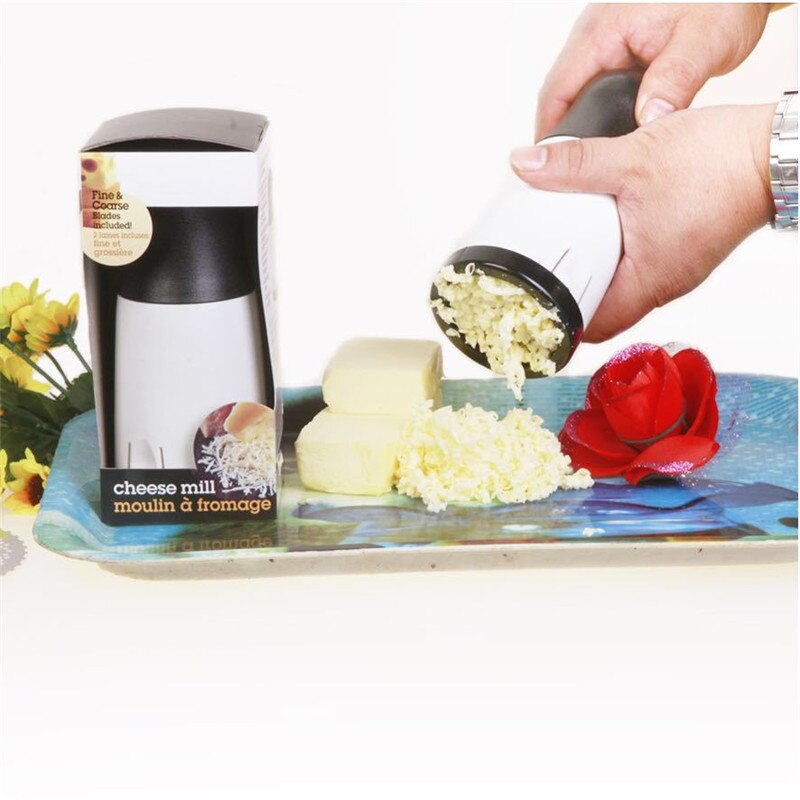 Professionele Kaasrasp Met 2Slice Van Ruwe En Fijne Blade. Hand-Roterende Groente Chocolade Boter Molen Kaas Shredder