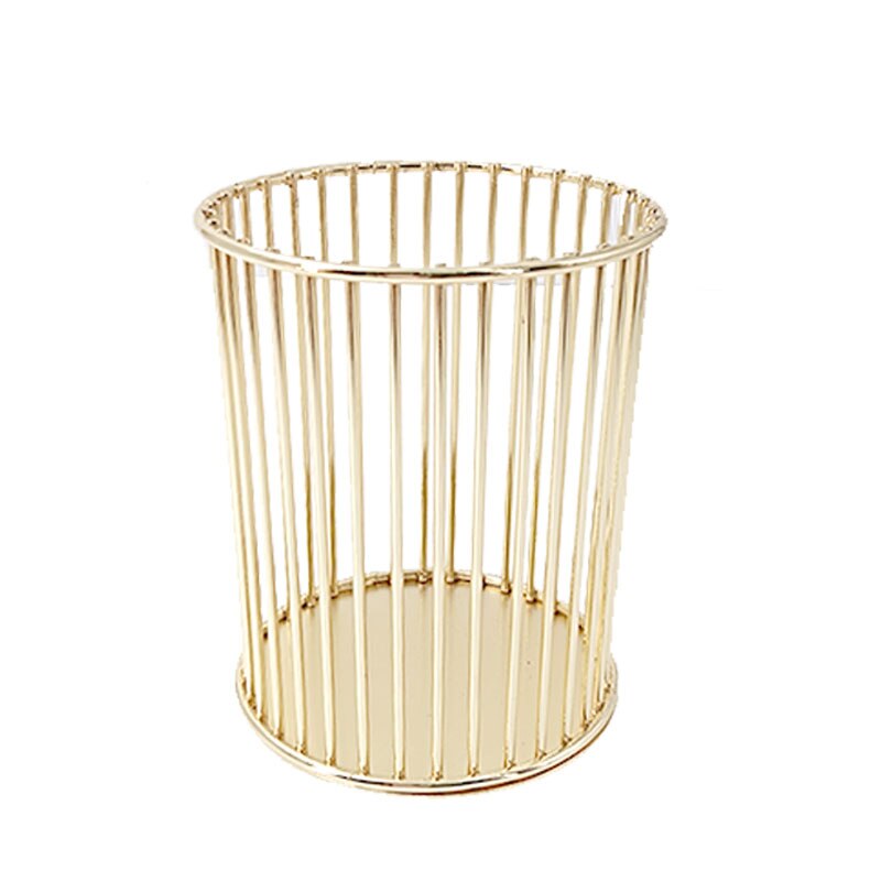 Caja de almacenamiento de brochas de maquillaje, estuche cilíndrico de hierro forjado, organizador de lápiz labial, soporte para bolígrafos, novedad: F