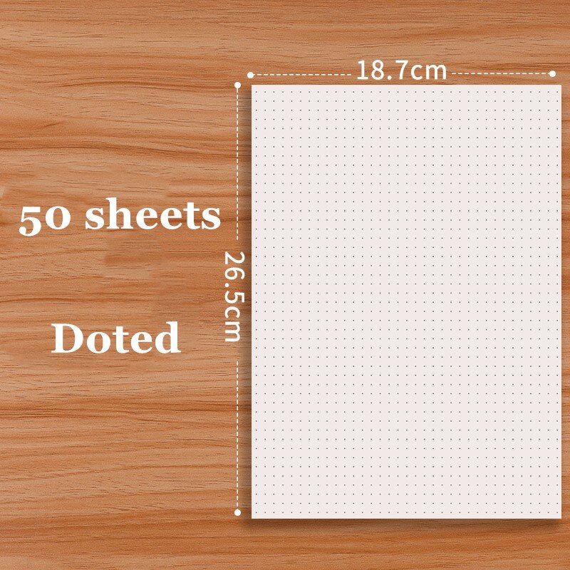 Bloc de notas B5 para diario, recambio de cuaderno de bocetos, cuadrícula, planificador de puntos, pintura, página interior, escolares de oficina