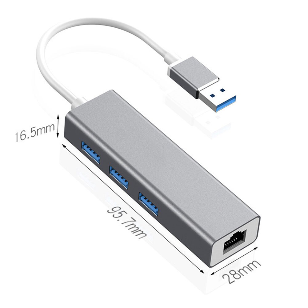 USB to 5Gbps USB 3.0 RJ45 10/100Mbps Wired Ethernet Adapter Hub Converter for Notebook MacBook Smartphone