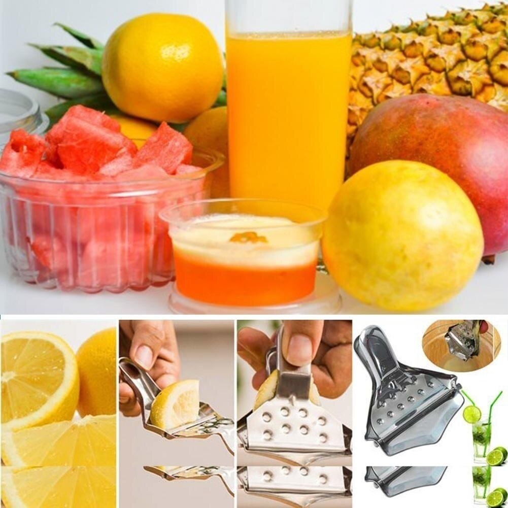 Kovový ručný lis lis na citrón nerez odšťavovač na ovocie limetka pomaranč citrus funny 2 ks