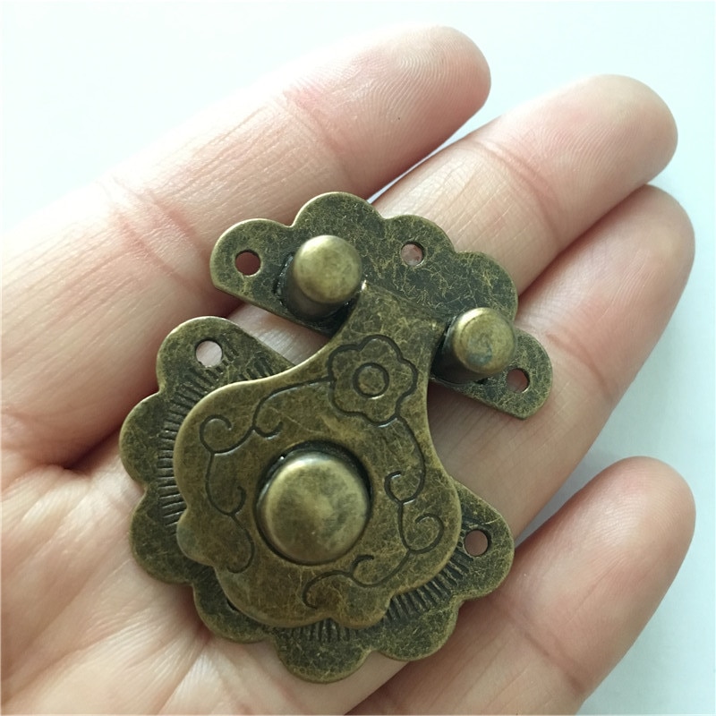 Iron Buckle Hasp Hasp Wooden Wine Box With Lock Buckle Antique Padlock Hardware,36*40mm