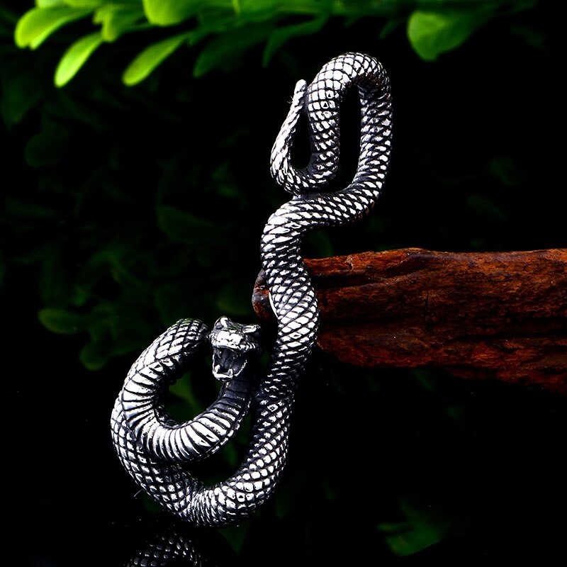 Schlange Anhänger Ebene Halskette für männer edelstahl amulett halskette Punk Schlangen Suspension Anhänger max männer schmuck LHP135