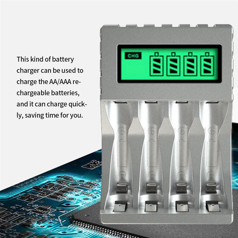 4 Slots Electric Battery Charger Intelligent Fast LED Indicator USB Charger For AA/AAA Ni-MH/Ni-Cd Rechargeable Battery