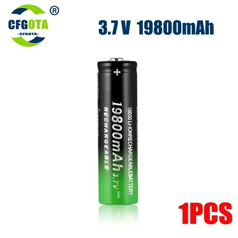 18650 Baterías de Litio Linterna 18650 Batería Recargable 3.7V 19800 Mah para Linterna + Cargador USB: Verde