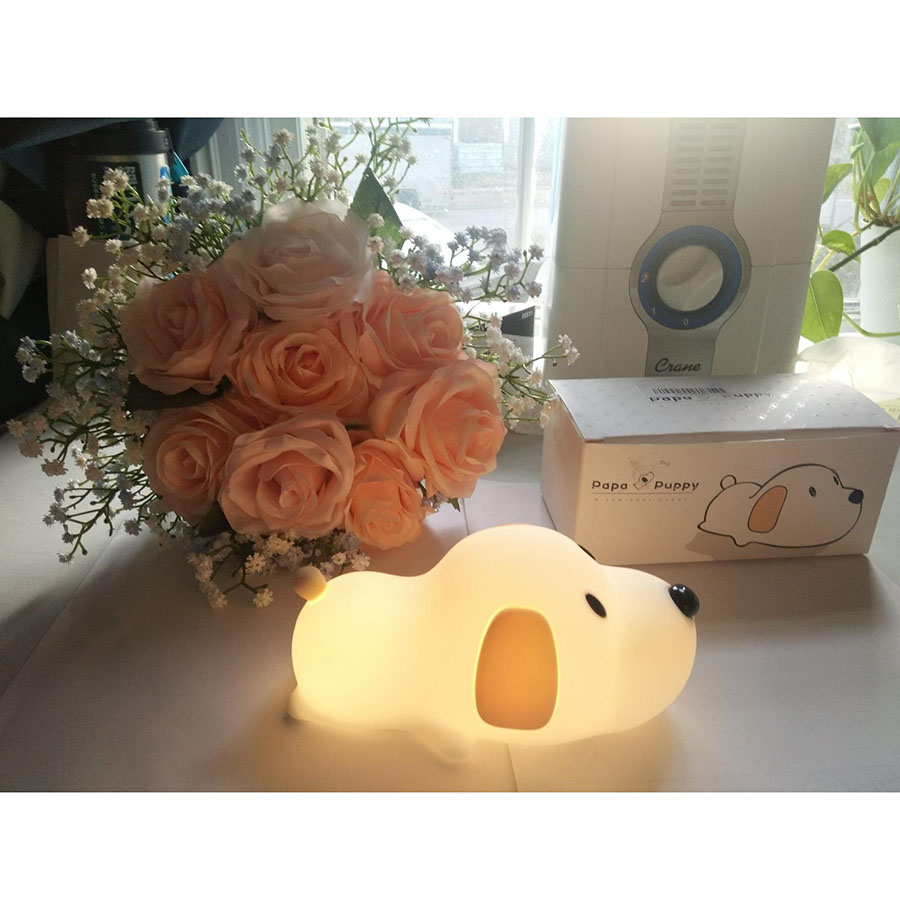 Silicone Cartoon Puppy Dog Touch Sensor LED Night Light Baby Children Bedroom LED Night Lamp USB Atmosphere Novelty Light