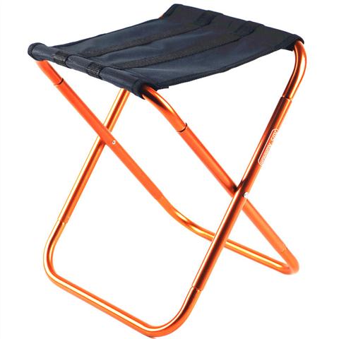 Udendørs campingstole foldning lysvægt bærbar stol aluminium fiskeri mini stole vandre rejse værktøjer: Orange