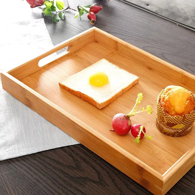 Bamboo Wooden Rectangular Tea Tray Solid Wood Tray Home Dry Tea Tray Kung Fu Tea Cup Tray Wooden Hotel Dinner Plate