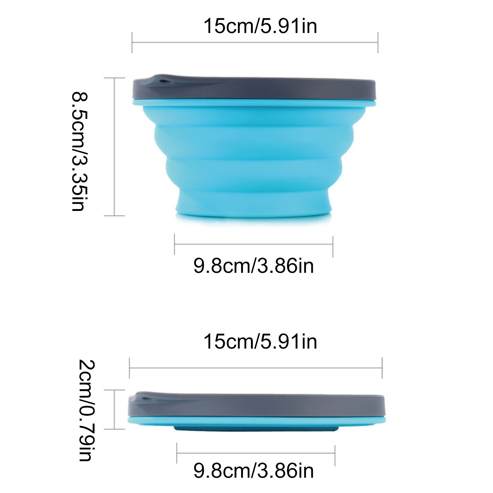 Vaisselle pliable en Silicone, récipient alimentaire Portable, plat à salade, Camping voyage bol de nourriture en plein air pour la cuisine