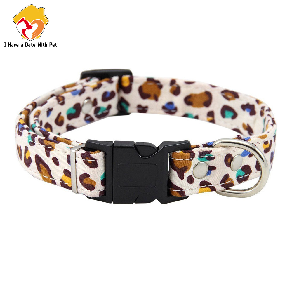 Verstelbare Halsband Canvas Print Puppy Cat Halsbanden voor Kleine Medium Grote Honden Huisdier Nek Starp ABS Gesp s-XXL