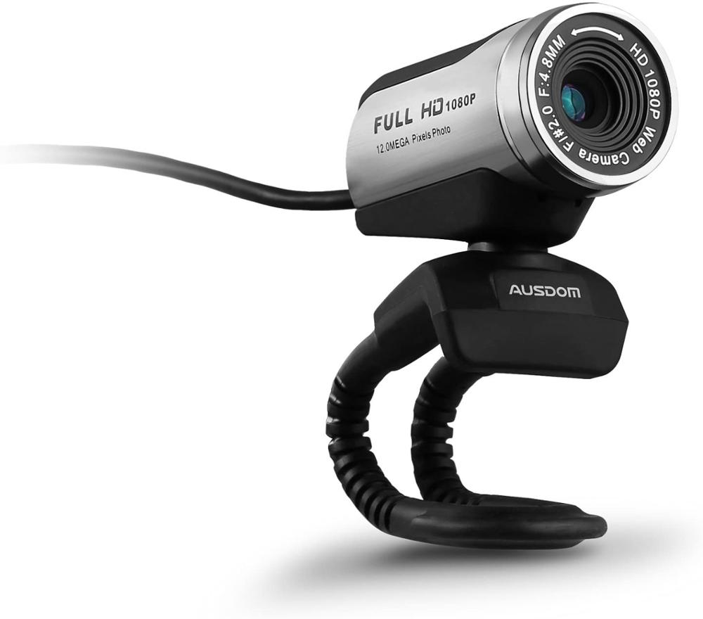 AUSDOM-caméra PC AW615, Webcam HD 2.0x1920 P, avec système de suppression de bruit, avec USB 1080, pour appels vidéos en ligne: Default Title