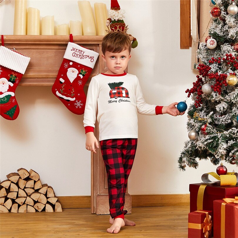 Familie jul pyjamas jule familie matchende pyjamas sæt tøj mor datter far børn baby nattøj nattøj