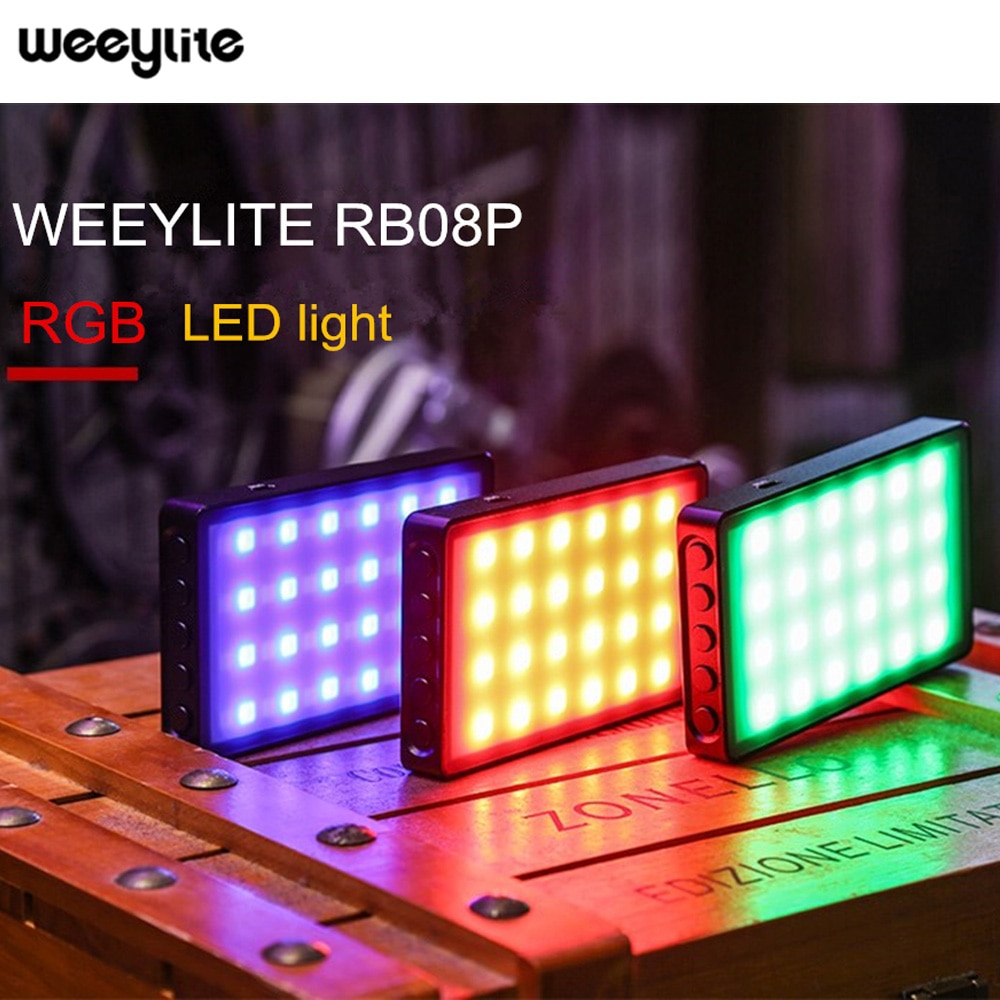 Weeylite  rb08 rb08p rgb 2500k-8500k mini video led lys fyld lys indbygget batteri til telefonkamera skyde studie