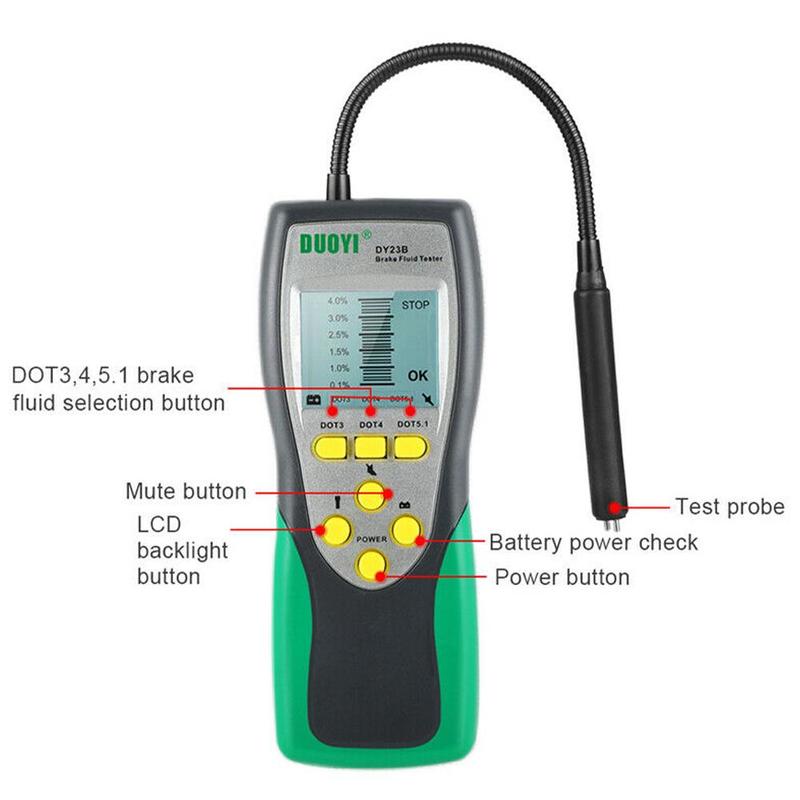 Automotive Brake Fluid Tester Digital Indicator Diagnostic Diagnostic Tool Probe High-precision Tester DY23B LED Car X8N4