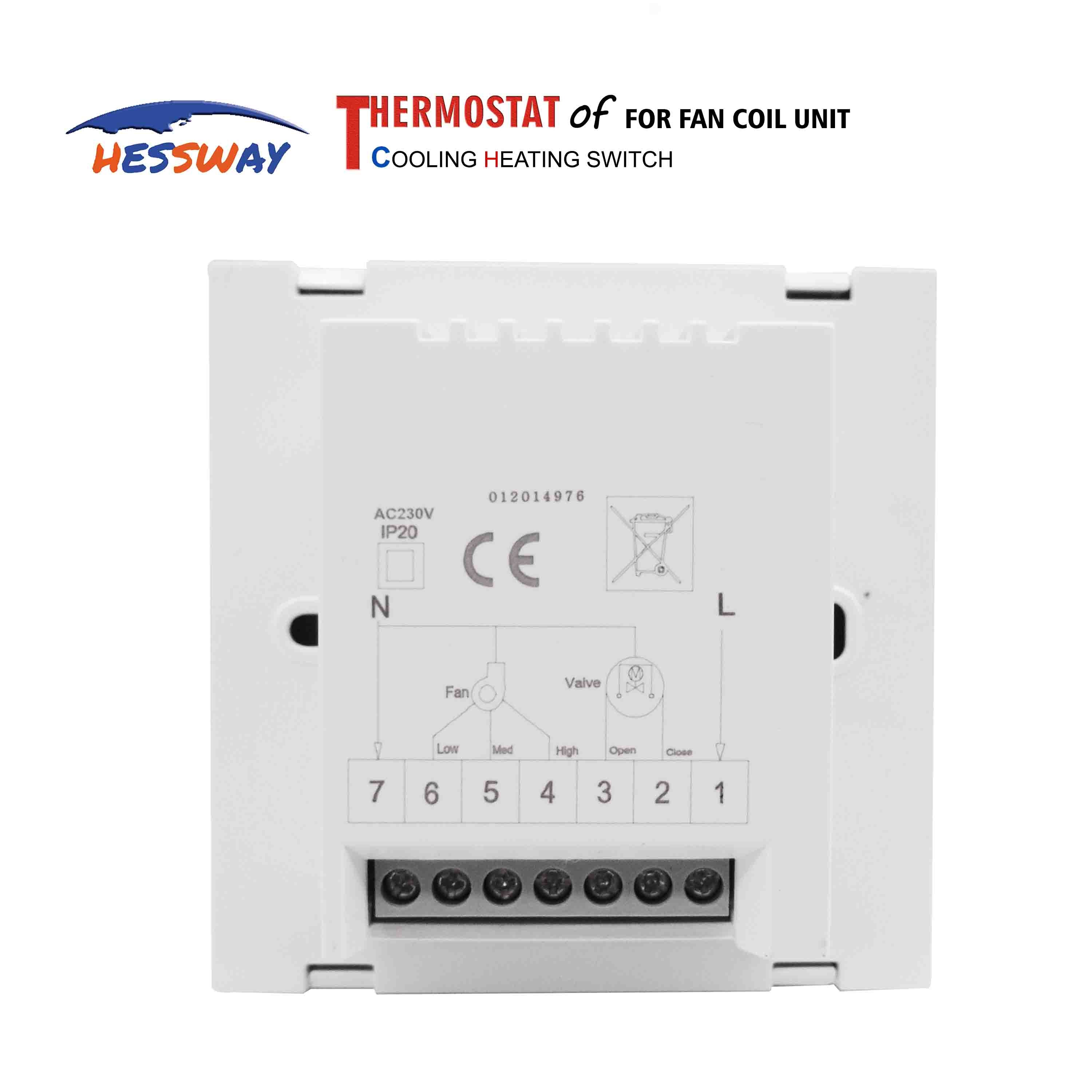 3 stages fan regulator air conditioner thermostat for 2 pipe fan coil Remote control optional