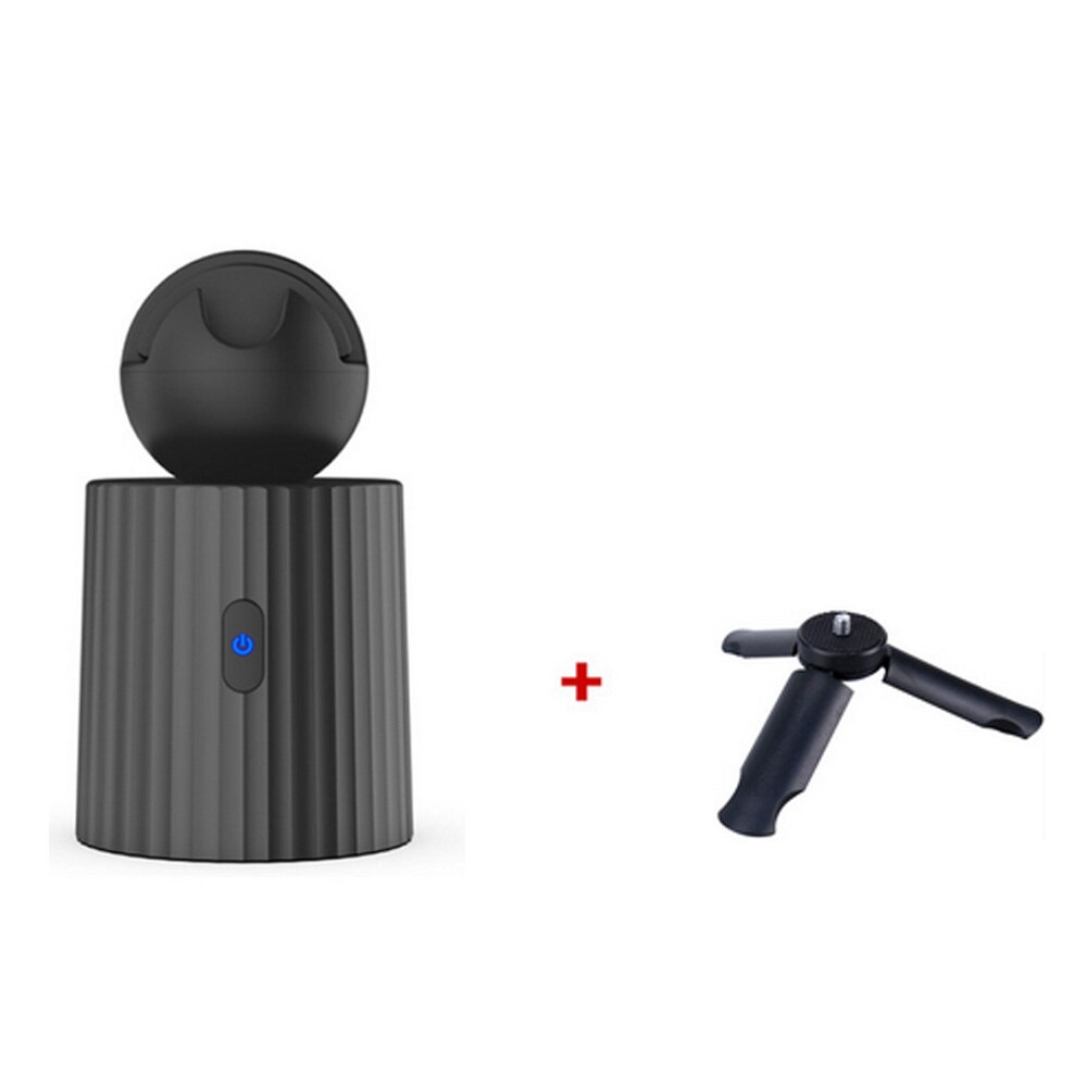 Rechargeable Smart Portable Selfie Stick ,360°Rotation Auto Face Object Tracking Camera Tripod Holder Smart Shooting Phone Mount: Black with tripod