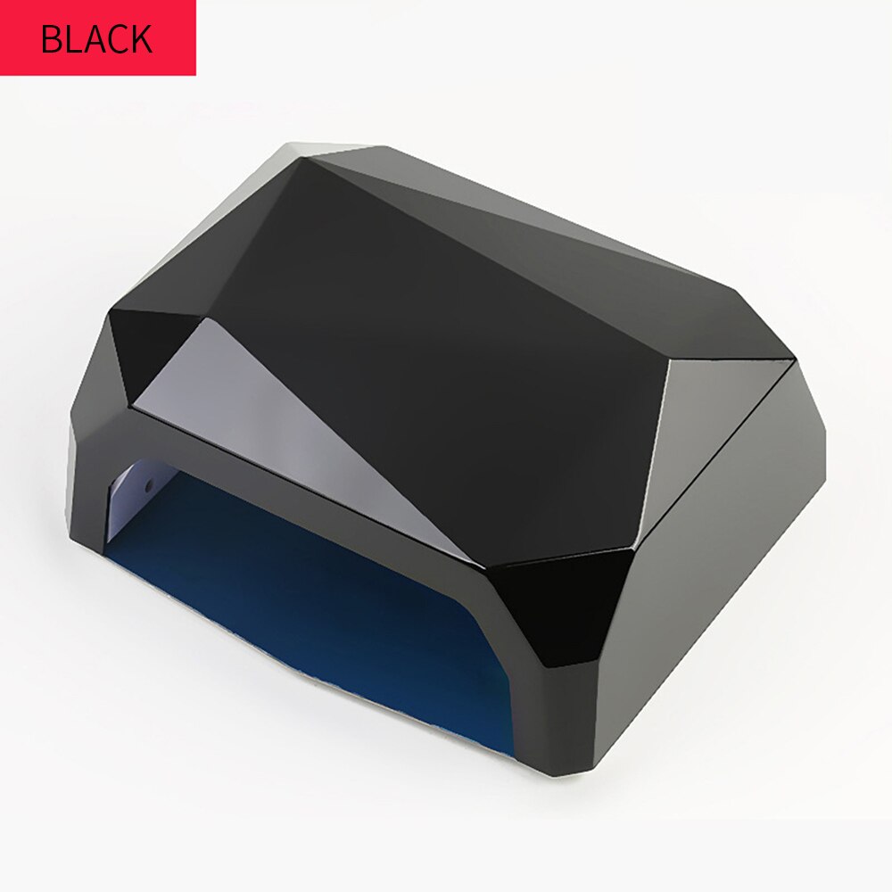 36w uv led neglelampe automatisk sensor 16 lys uten spirallys uv led tørketrommel all gellakk maskin nail art verktøy: Svart