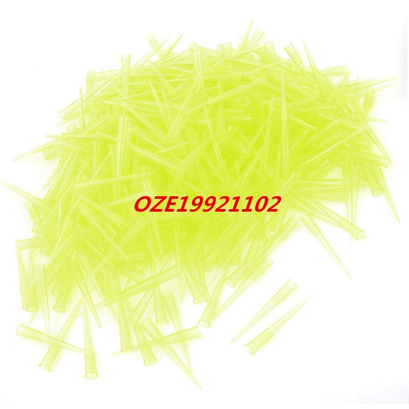1000 Pcs Plastic Liquid Transfer Pipets Pipette Tips 200ul Clear Yellow