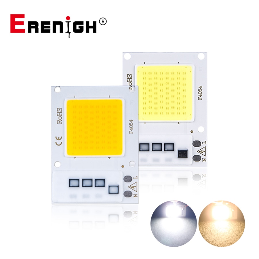 LED puce COB Diode ca 220V 110V 30W 20W 10W puissance réelle rectangulaire matrice projecteur pas besoin pilote Smart IC COB puce LED