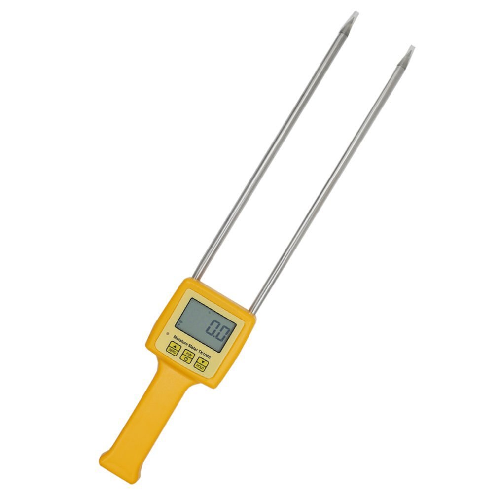 Digital Portable Food Moisture Analyzer Meter With Probe Needle Corn Wheat Rice Temperature Humidity Tester LCD Display Monitor