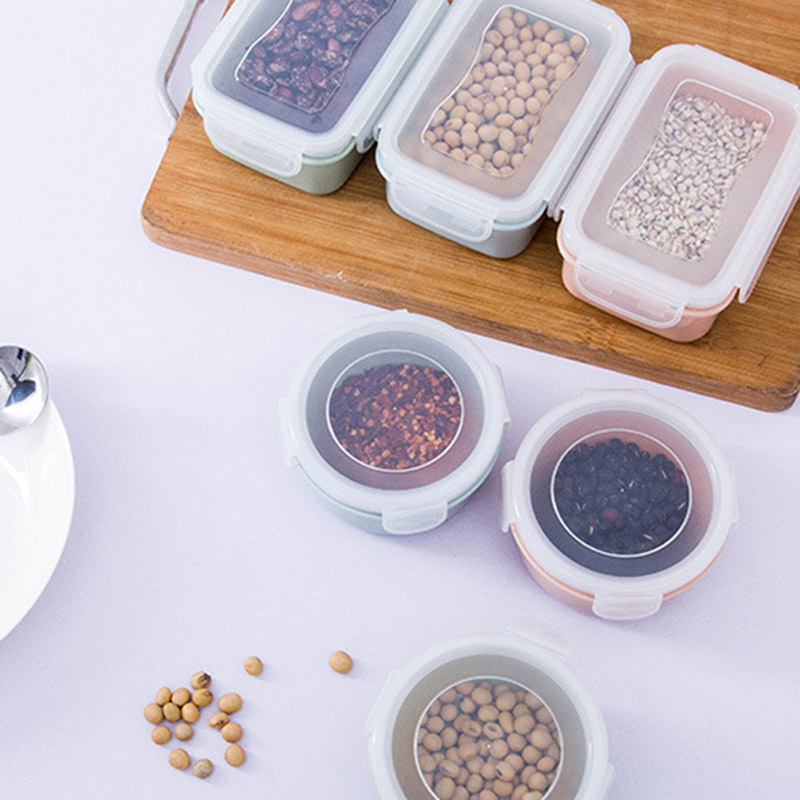 Newly Mini Home Round/Square Plastic Refrigerator Crisper Kitchen Food Storage Sealed Box Kitchen VA88