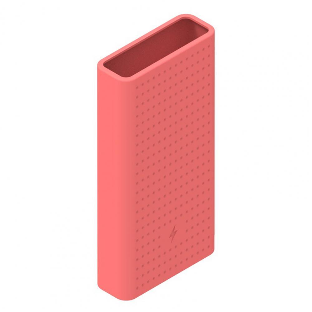 Stofdicht Effen Kleur Zachte Siliconen Case Beschermhoes Voor Xiaomi 20000Mah Power Bank: Pink