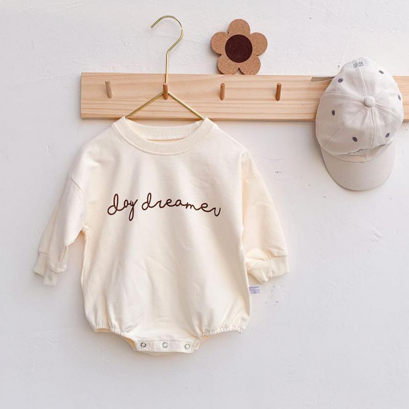 herbst Neue Baby Brief Gedruckt Lange Hülse Body Jungen Und Mädchen Overall Baumwolle Baby Kleidung