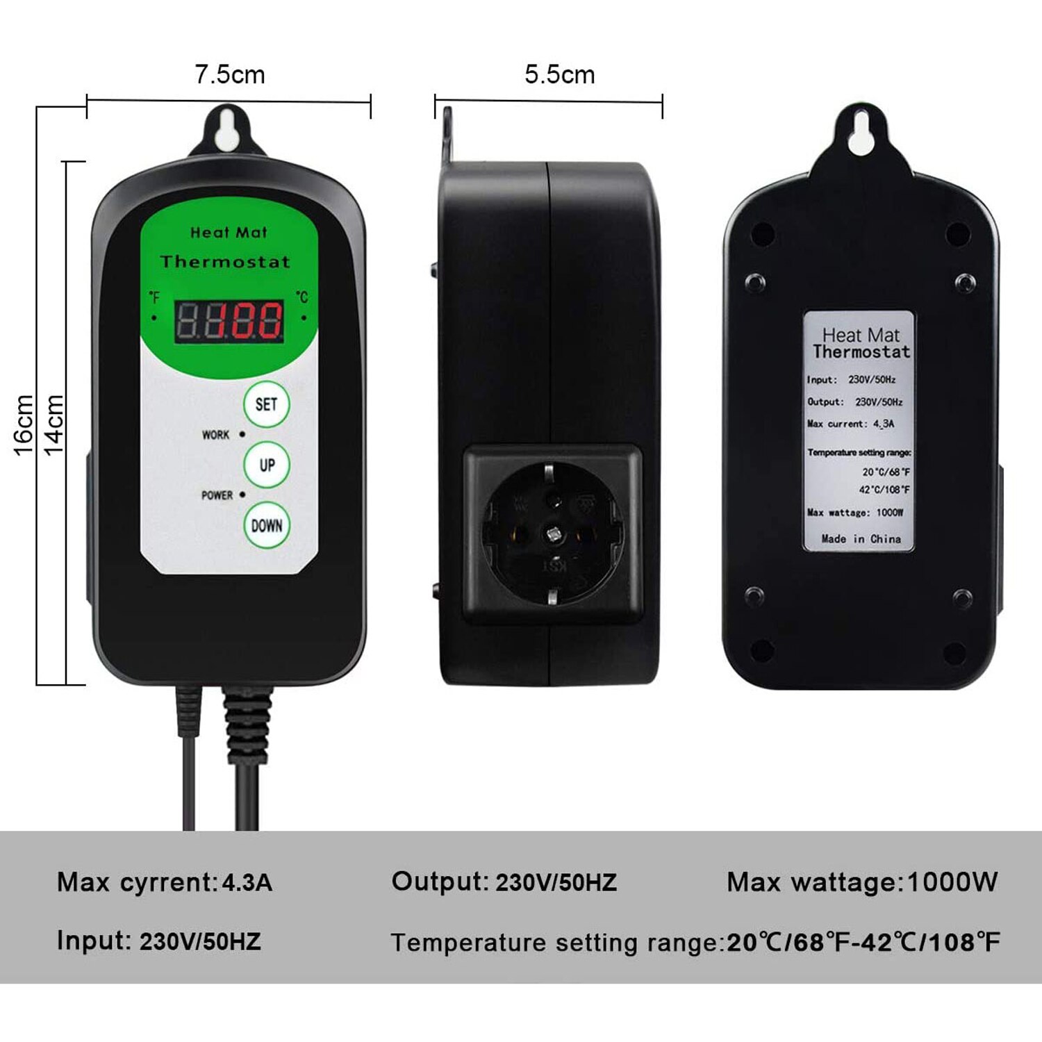 Digital Temperature Control Sensor Regulator Heating Plant Reptile Temperature Control Instrument Temperature Controller Heating