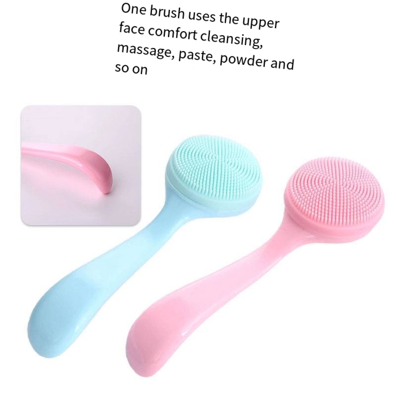 Double Sided Silicone Facial Cleanser Brush Soft Hair Face Massage Wash Brush Blackhead Remover Portable Skin Care Tool