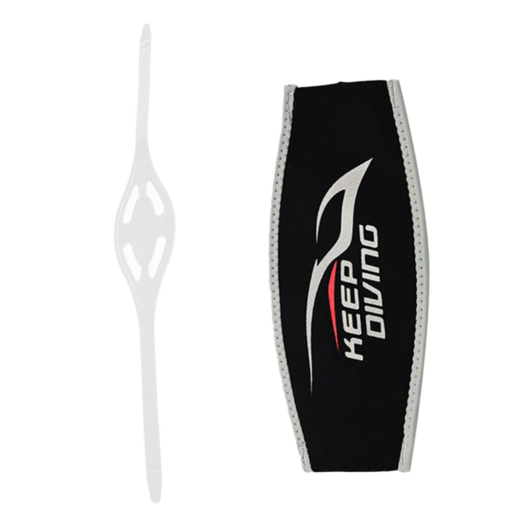 Transparante Comfortabele Siliconen Scuba Duikbril Riem + Elastische Zachte Zwarte Neopreen Strap Cover