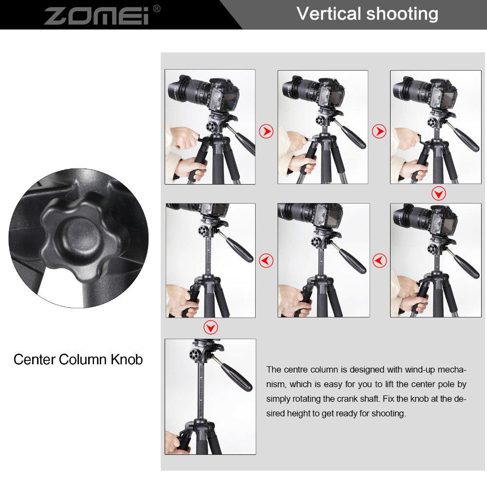 ZOMEI Q111 Aluminium Professionelle tragbar Reisen Aluminium Kamera Stativ &Ampere; Pfanne Kopf für SLR DSLR Digitalkamera