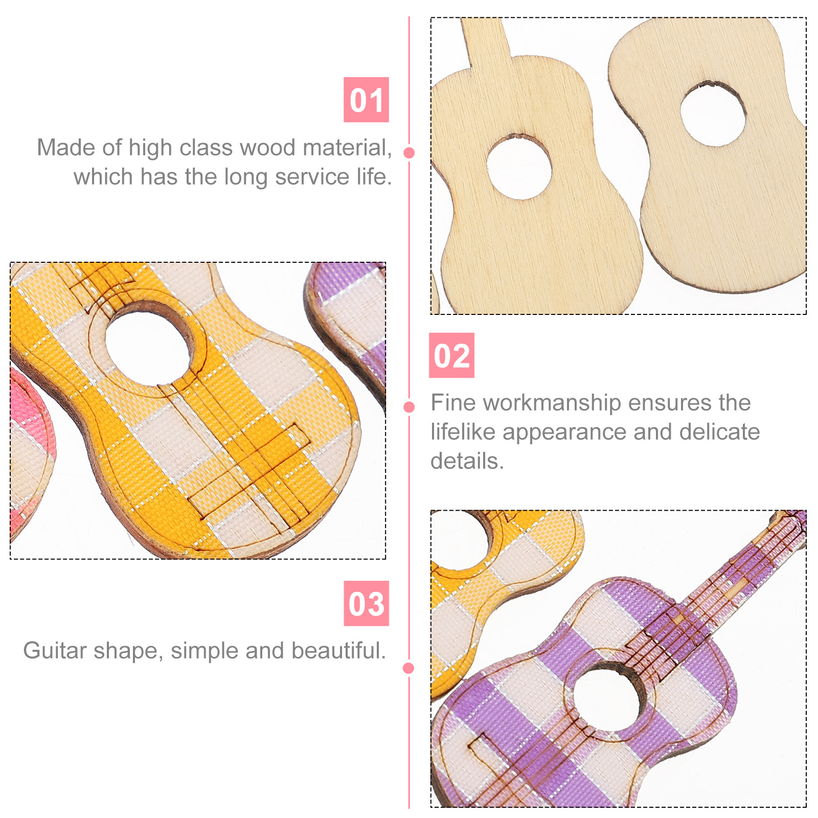 4pcs Miniature Guitar Desktop Decor Mini Guitar Kids Educational Plaything