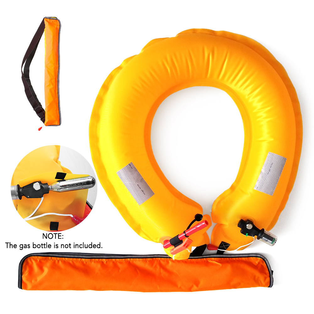 Life Belt Automatic / Manual Inflatable Life Buoy Waist Belt with Reflective Tapes For Boarding Kayaking Fishing: Orange Automatic