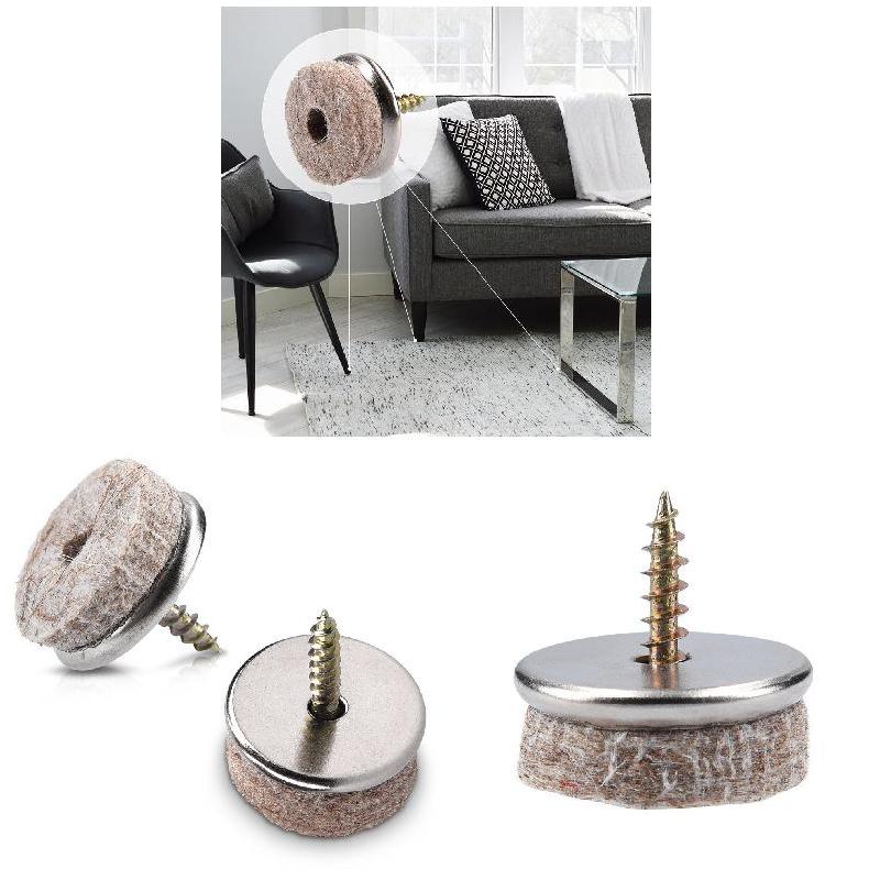 20 Meubels Anti-Slip Slijtvaste Vilt Slideway Met Schroef Stoel Vloer Bescherming Meubels Cup Meubels hardware