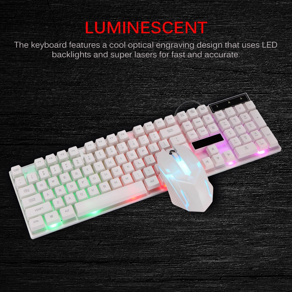 2.4G clavier Gamer clavier lumineux Gamer clavier pour ordinateur portable jeu clavier jeu clavier et souris ensemble LED rétro-éclairé filaire