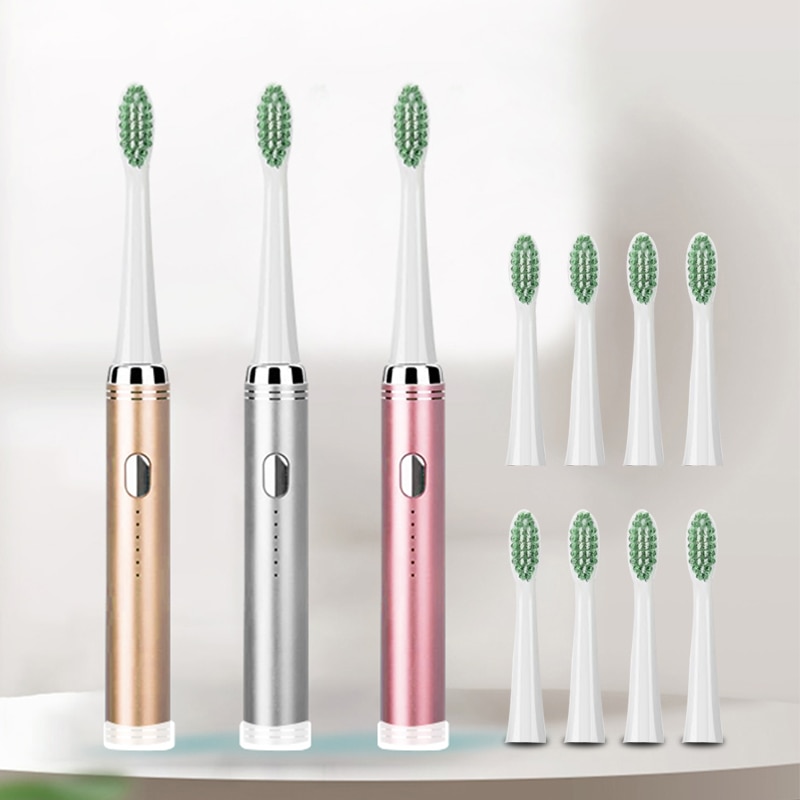 Ultrasonic Electric Toothbrush Adult Set Stainless Steel Waterproof Powerful Electric Toothbrush Sonic USB Charger Whitening