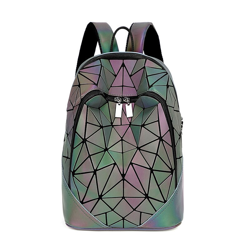 Neue Bao Tasche Leucht Rucksäcke Frauen Kordelzug Mädchen Täglichen Rucksack Schule Weibliche Geometrie Klapp Schüler der Schule Taschen: B