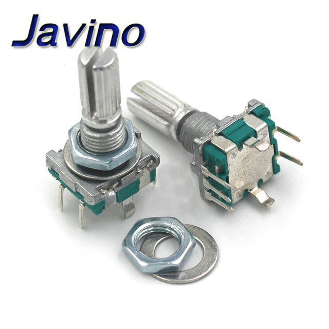 2 Stuks Half/Plum Axis Encoder, handvat Lengte 15 Mm/20 Mm Code Schakelaar/EC11/Digitale Potentiometer Met Schakelaar 5Pin: Plum 20mm