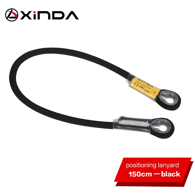 Xinda Rock Climbing 10.5mm Dynamic Lanyard Protective Eye-to-eye Sling Mountaineering Equipment: Black-150cm
