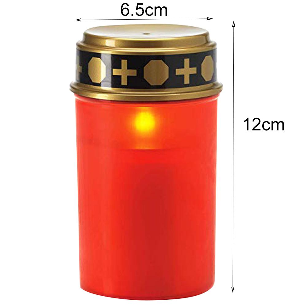 LED Solar Candle Lamp Flameless Waterproof Electronic Memorial Candle Decorative Tea Lights For Cemetery Ritual Prayer