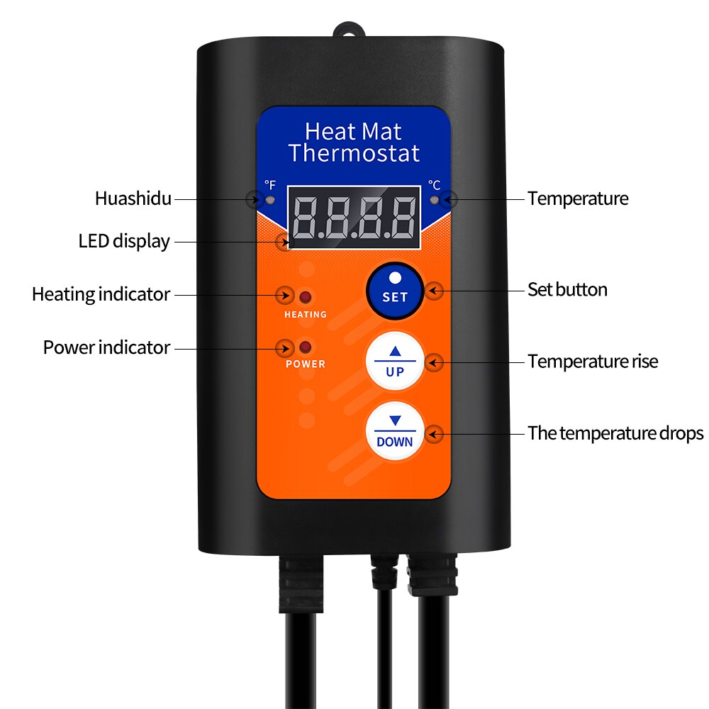 Heat Mat Thermostat 1150W 230V Digital Temperature Controller For Hydroponic Plants Seed Germination Reptiles Pet Supplies
