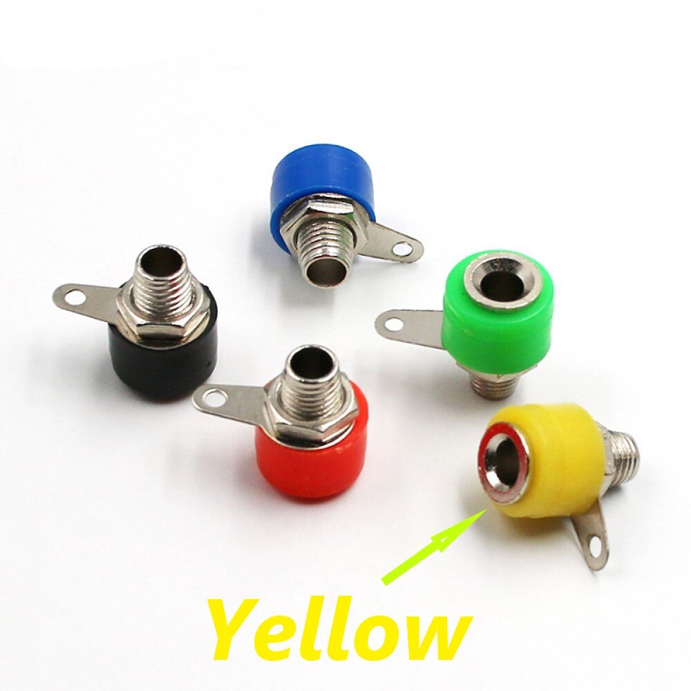 4Mm Banana Binding Post Socket Plug Adapter Diy Rood Groen Geel Blauw: Yellow