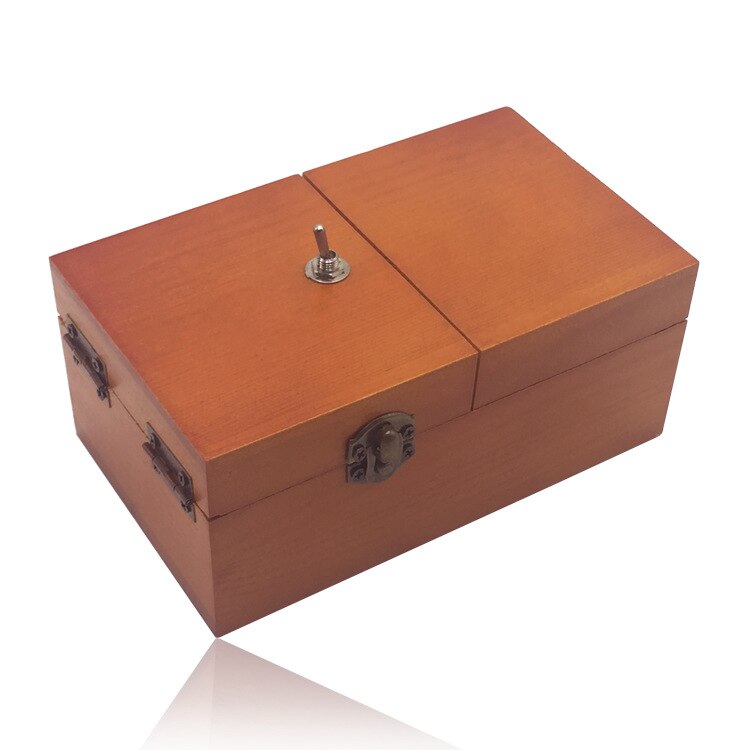 Drôle en bois boîte inutile nouveaux jouets exotiques Anti-Stress Gadgets Surprise jouer astuces blagues pratiques jeu pour les amis: Brown 2