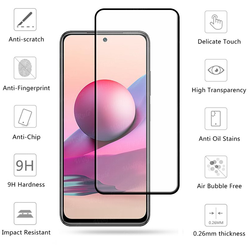 4-in-1 For Xiaomi Redmi Note 10S Glass For Redmi Note 10 S Full Cover Film Screen Protector For Redmi Note 11 10 Pro Lens Glass