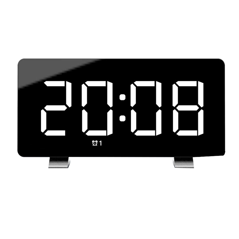 Digital Alarm Clock 7.3 Inch LED Screen with Snooze Adjustable 0-100 Brightness Volume Dimmable Easy for Kid Senior Bedside Alar: Default Title